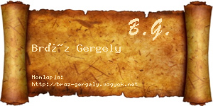 Bráz Gergely névjegykártya